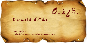 Oszwald Éda névjegykártya
